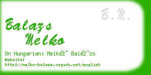 balazs melko business card